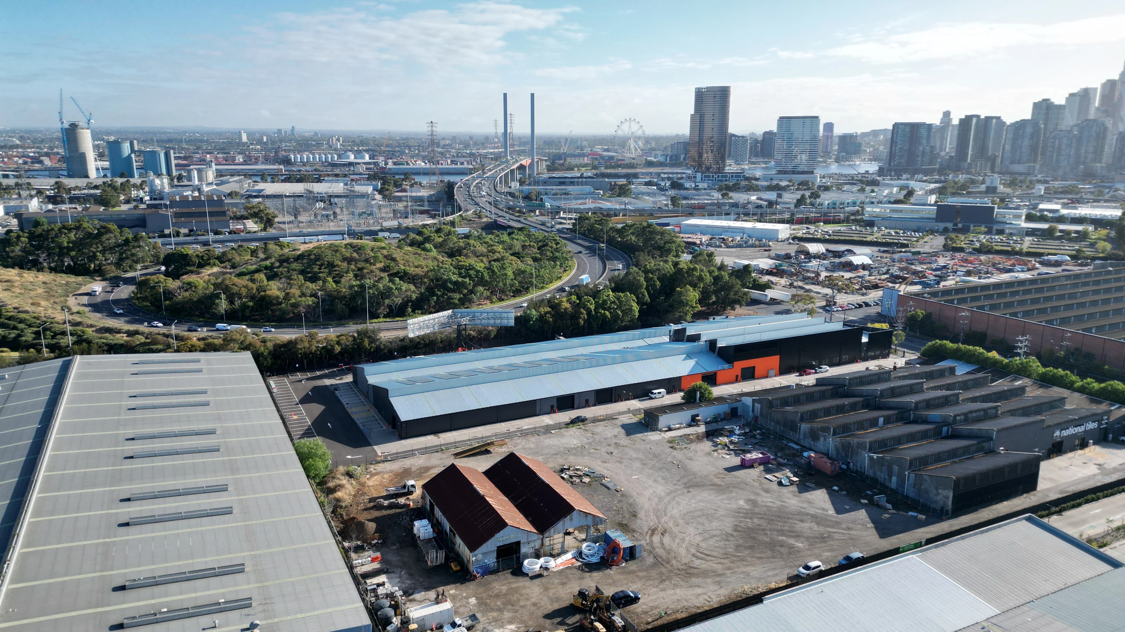 Aerial drone photography of Melbourne construction site